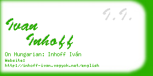 ivan inhoff business card